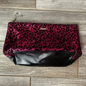 Juicy Couture Clutch Bag Pink Leopard Print Evening Party Purse Makeup Bag Y2K